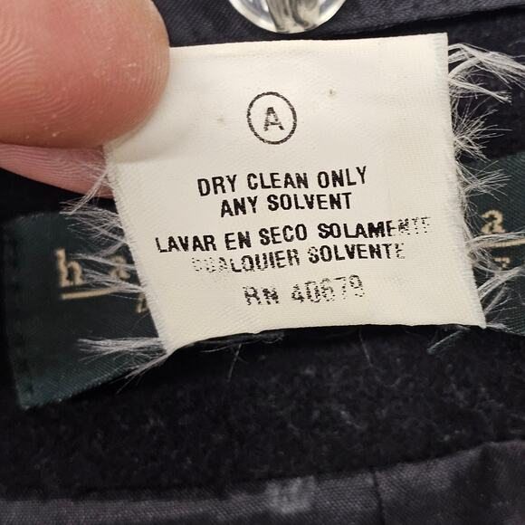 Harve Benard 100% Wool Button Down Jacket Coat Black Women's Plus 18W Whimsygoth - Picture 7 of 12